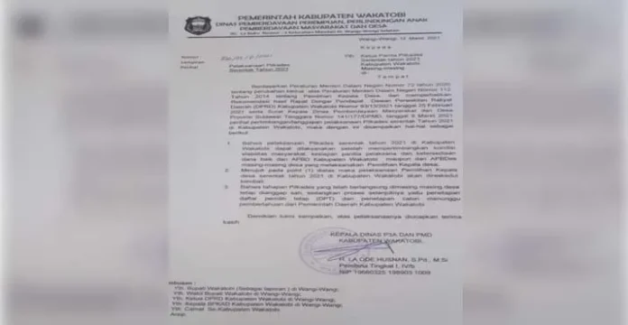 Pilkades Serentak di Wakatobi Ditunda