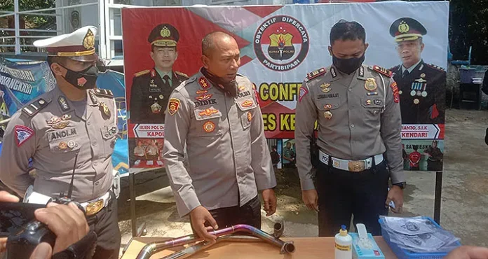 polres kendari Polres Kendari Sita Puluhan Knalpot Bogar