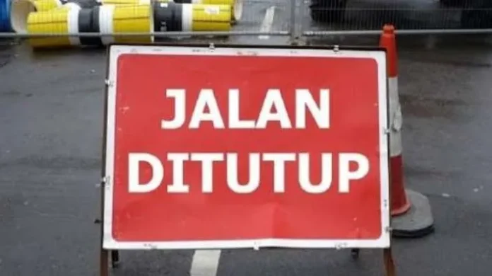 Ilustrasi tutup jalan