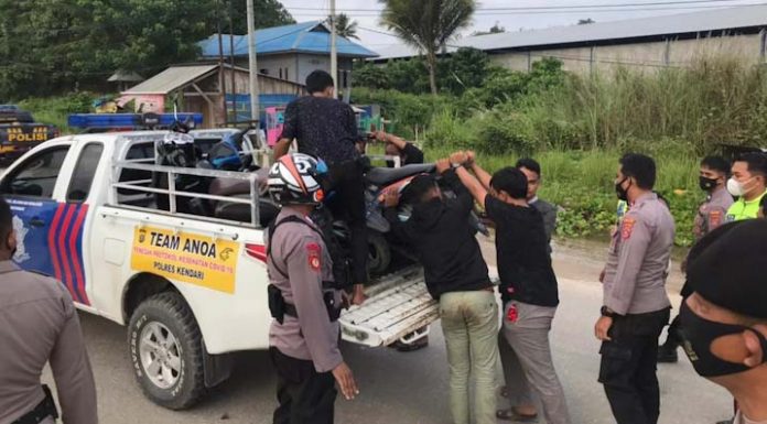 Polres Kendari Bubarkan Aksi Balap Liar, 15 Kendaraan Disita