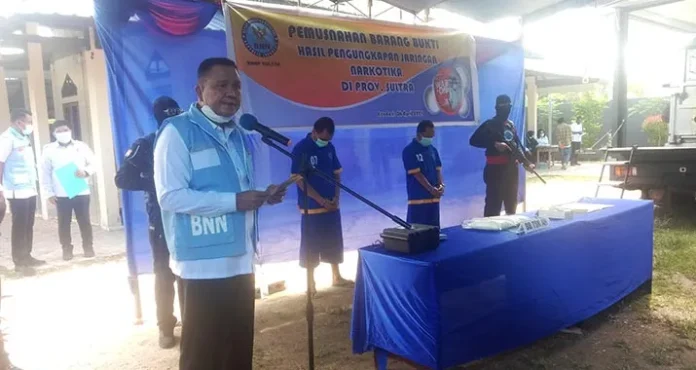 bnnp 1,9 Kilogram Sabu dari Jaringan Samarinda Dimusnahkan BNNP Sultra
