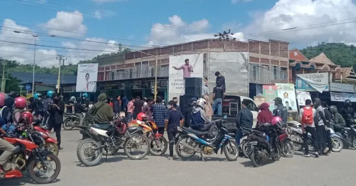 Mahasiswa dan Masyarakat Konawe Demo Tolak PPKM