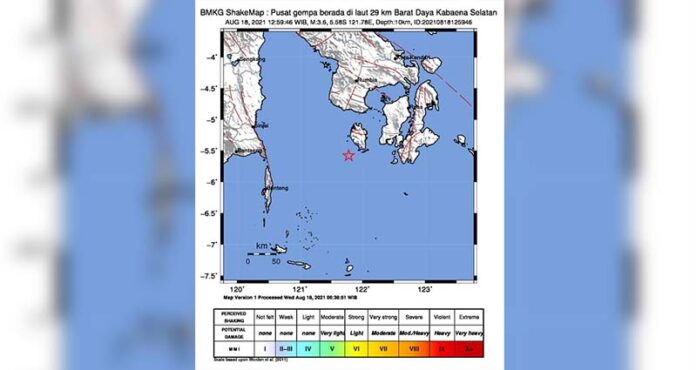 Gempa Bermagnitudo 3,6 Guncang Wilayah Kabaena Selatan Bombana Gempa Bermagnitudo 3,6 Guncang Wilayah Kabaena Selatan Bombana