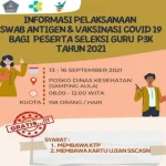 Dinkes Kendari Sediakan Tes Swab Gratis bagi Peserta Seleksi P3K Guru Dinkes Kendari Sediakan Tes Swab Gratis bagi Peserta Seleksi P3K Guru