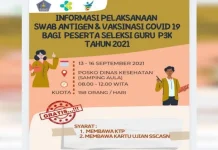 Dinkes Kendari Sediakan Tes Swab Gratis bagi Peserta Seleksi P3K Guru Dinkes Kendari Sediakan Tes Swab Gratis bagi Peserta Seleksi P3K Guru