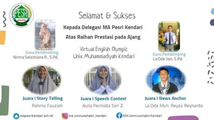 MA Ummusshabri Kendari Raih 3 Medali Emas di Ajang VEO