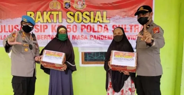 Alumni SIP 50 Polda Berikan Bantuan kepada Masyarakat Kendari