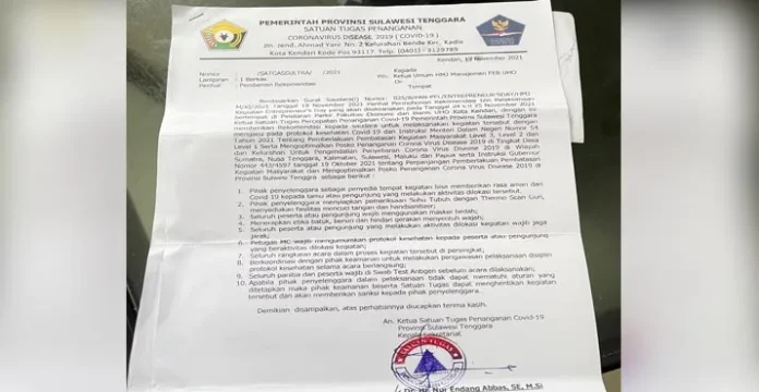 Dugaan Langgar Prokes, Ini Penjelasan Panitia Enterpreneur's Day FEB UHO