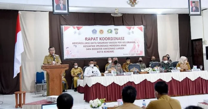 Gelar Rakor Percepatan Vaksinasi, Wali Kota Kendari Imbau Tetap Jaga Sinergi