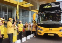 Lepas 20 Bus Program Mudik Gratis Partai Golkar, Ini Pesan Airlangga Lepas 20 Bus Program Mudik Gratis Partai Golkar, Ini Pesan Airlangga