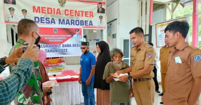 85 KK di Desa Marobea Mubar Terima BLT Dana Desa Tahap Pertama