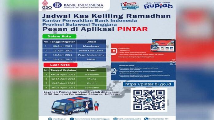 BI Sultra Buka Layanan Kas Keliling Penukaran Uang Rupiah