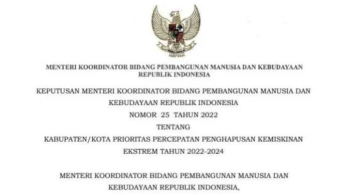 5 Daerah di Sultra Masuk Daftar Prioritas Percepatan Penghapusan Kemiskinan Ekstrem