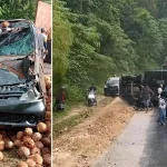Truk Terguling di Warangga, Dua Minibus Ikut Terserempet dan Tertindih Truk Terguling di Warangga, Dua Minibus Ikut Terserempet dan Tertindih