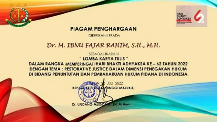 Putra Daerah Wakatobi Raih Juara di Dua Kompetisi LKTI Kejaksaan