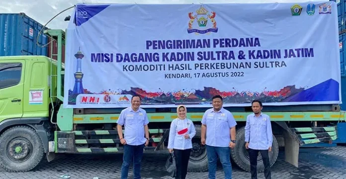 Misi Dagang dengan Jatim, Kadin Sultra Kirim 14 Ton Daging Kelapa Kering