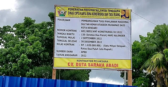 Pemprov Sultra Kucurkan Rp1,8 Miliar untuk Bangun Tugu Oputa Yi Koo di Bundaran Kantor Gubernur