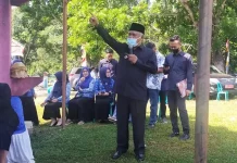 Bingkisan Pemkab Konawe untuk Veteran dan Warakamuri di Hari Pahlawan ke-77 Kery Sayful Konggoasa saat menyampaikan sambutan