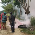 Motor Calo BBM di Mubar Terbakar di SPBU Motor Calo BBM di Mubar Terbakar di SPBU