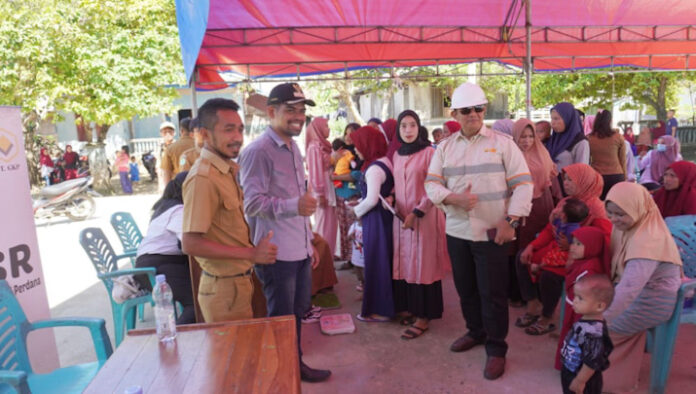 CEGAH STUNTING - PT Gema Kreasi Perdana (GKP) bekerja sama dengan Puskesmas Roko-Roko melakukan Kegiatan Pemberian Makanan Tambahan (PMT) pada bayi dan balita 14 dan 16 November 2022.