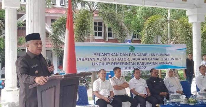 Lantik Pejabat Administrator dan Camat, Ini Harapan Bupati Konawe