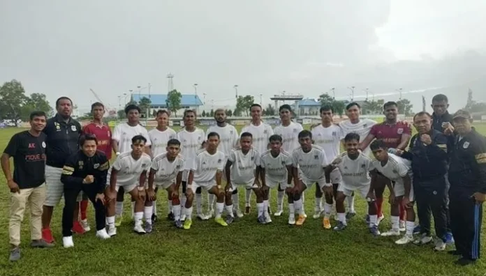 Tim Sepak Bola Mubar Bermain Imbang Lawan Buteng di Porpov XIV