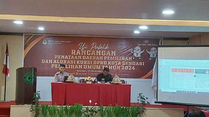 KPU Kendari Gelar Uji Publik Tiga Rancangan Dapil dan Alokasi Kursi DPRD