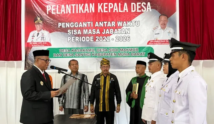 Pj Bupati Mubar Lantik Tiga Kades Pengganti Antar Waktu
