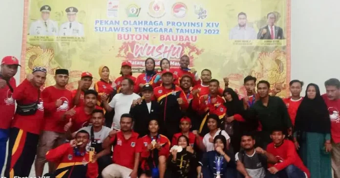 Borong Delapan Medali Emas, Wushu Mubar Juara Umum Porprov Sultra 2022