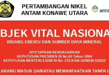 Menteri ESDM RI Tetapkan ANTAM UBPN Konawe Utara Masuk Objek Vital Nasional Menteri ESDM RI Tetapkan ANTAM UBPN Konawe Utara Masuk Objek Vital Nasional
