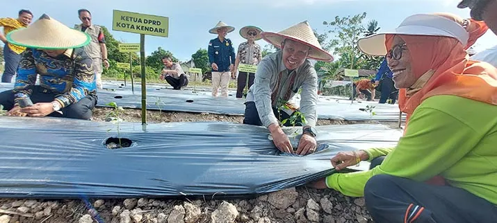 Harap Inflasi Stabil, BI dan Pemkot Kendari Tanam Cabe dan Bawang Merah