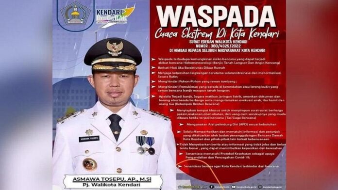 Pemkot Kendari Imbau Warganya Waspada Cuaca Ekstrem