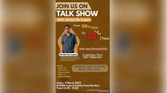 Terbuka untuk Umum, Jovial Da Lopez Jadi Narasumber Talk Show di MAN IC Kendari