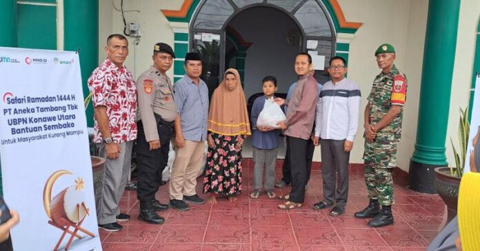 ANTAM UBPN Konut Berbagi 400 Paket Lebaran kepada Masyarakat Kurang Mampu