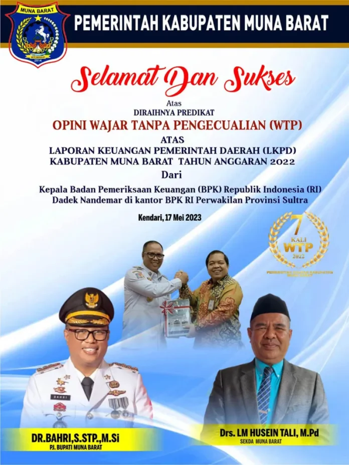 Pemkab Mubar Kembali Raih Opini WTP Kali Ketujuh