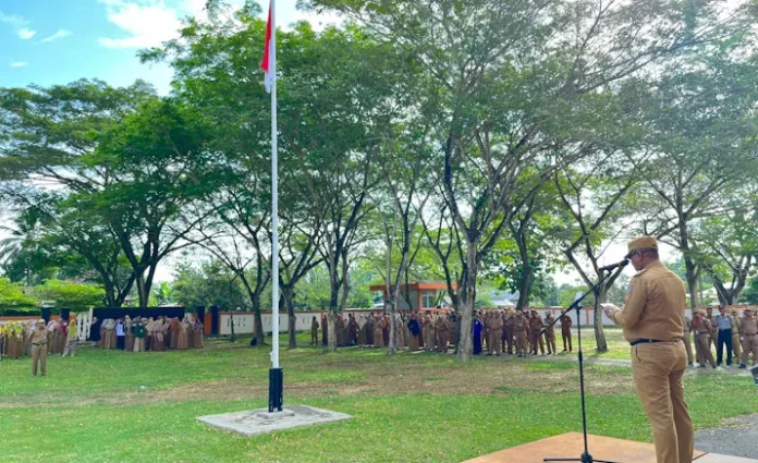 Pj Bupati Mubar Potong TPP 590 ASN yang Tidak Ikut Apel Gabungan