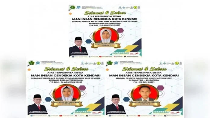 Tiga Siswa MAN IC Kendari Ikut Program Pertukaran Pelajar di Luar Negeri