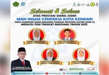 Empat Siswa MAN IC Kendari Wakili Sultra pada OSN Tingkat Nasional 2023 Empat Siswa MAN IC Kendari Wakili Sultra pada OSN Tingkat Nasional 2023