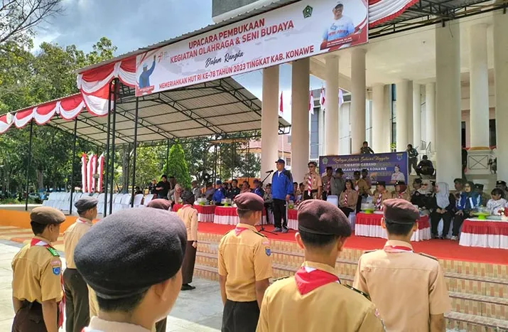 Lepas Kontingen Kwartir Cabang Konawe ke Rainas XII 2023, Ini Harapan KSK