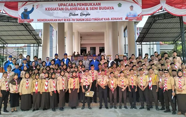 Lepas Kontingen Kwartir Cabang Konawe ke Rainas XII 2023, Ini Harapan KSK