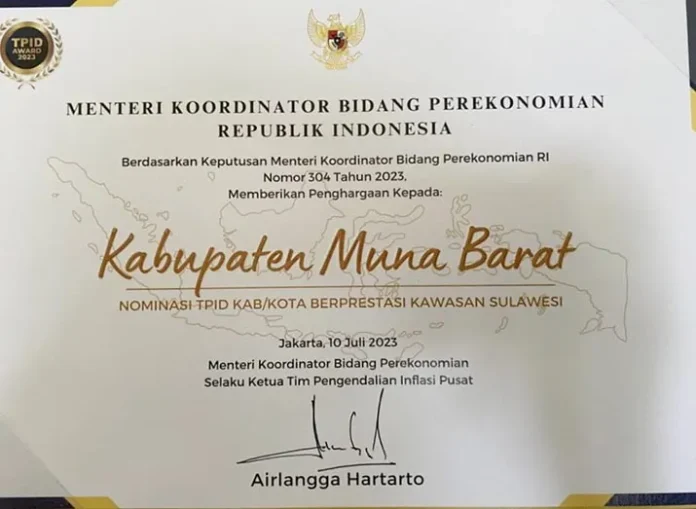 Sukses Tangani Inflasi, Pj Bupati Mubar Terima Penghargaan Nominasi TPID Berprestasi