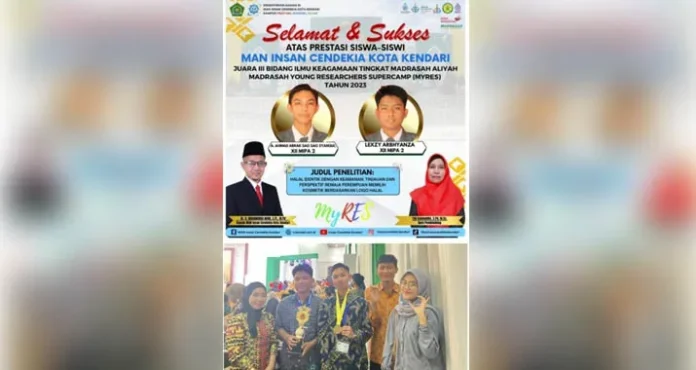 Dua Siswa MAN IC Kendari Raih Medali di Ajang Myres Nasional 2023