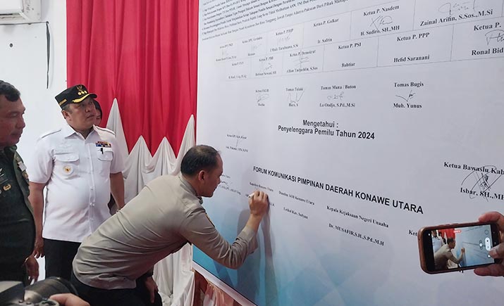 Jelang Pemilu 2024, Polres Konut Gelar Deklarasi Pemilu Damai
