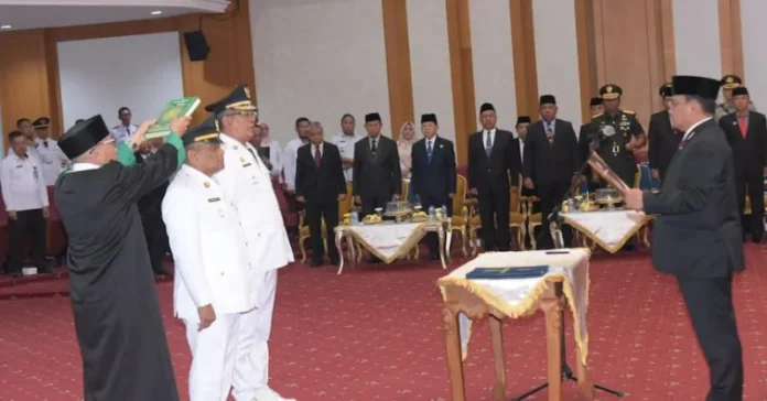 Pj Bupati Mubar dan Pj Wali Kota Kendari Resmi Dilantik