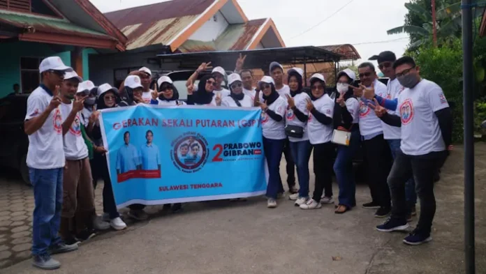 Wujudkan Pemilu Damai, Relawan GSP Sultra Sosialisasi Pilpres 2024 Sekali Putaran