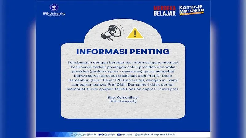 Cek Fakta: Tidak Benar Guru Besar dari IPB Melakukan Survei Paslon Presiden