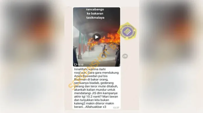 [SALAH] Gara-gara Mendukung Anies Baswedan, Pul Bis Budiman Dibakar Orang