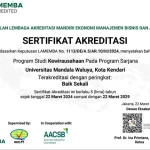 Prodi Kewirausahaan UMW Kendari Raih Akreditasi Baik Sekali Prodi Wirausaha UMW Kendari Raih Reakreditasi jadi Baik Sekali
