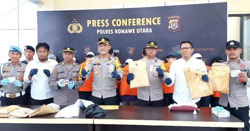 Polres Konut Amankan 10 Pelaku Peredaran Narkotika