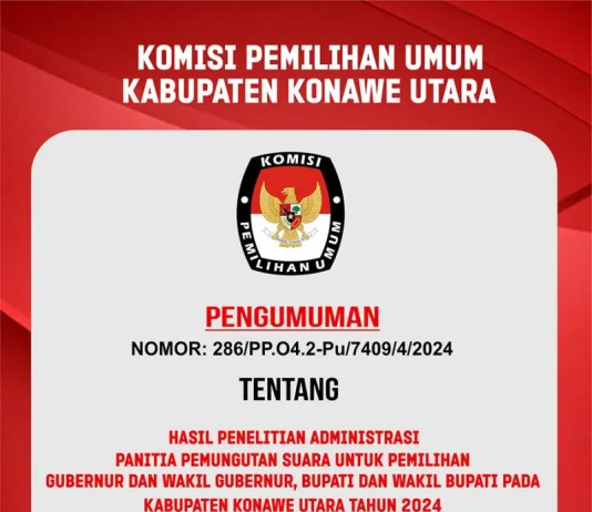 Hasil Penelitian Administrasi Panitia Pemungutan Suara Untuk Pemilihan Gubernur Dan Wakil Gubernur, Bupati Dan Wakil Bupati Pada Kabupaten Konawe Utara Tahun 2024 Hasil Penelitian Administrasi Panitia Pemungutan Suara Untuk Pemilitian Gubernur Dan Wakil Gubernur, Bupati Dan Wakil Bupati Pada Kabupaten Konawe Utara Tahun 2024